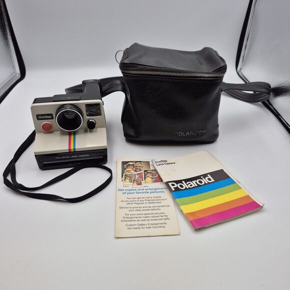 Polaroid SX-70 one StepVtg Original White Rainbow Stripe Land Camera UN-TESTED - Picture 2 of 5